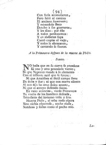 Lamentos con motivo de la muerte de Philis