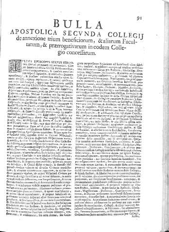 [Bulla Apostolica Secunda Collegii de annexione...] 91