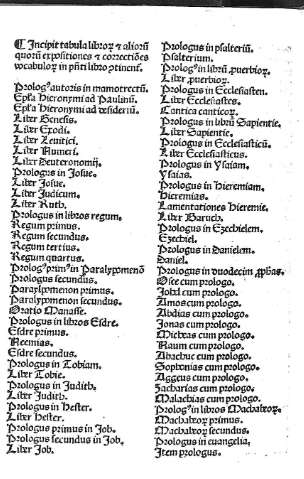 Incipìt tabula