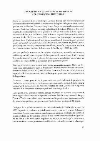 Organería en la provincia de Huelva. Aproximación Histórica.17