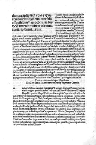 Eiusdem fratis Ioannis comentaria sup fragmenta Catonis