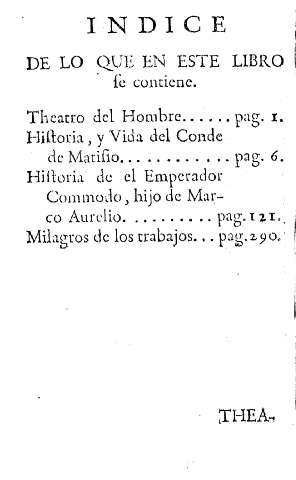 Indice de lo que este libro contiene