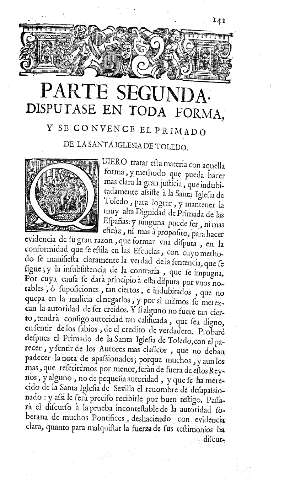 Parte Segunda. Disputase en toda forma