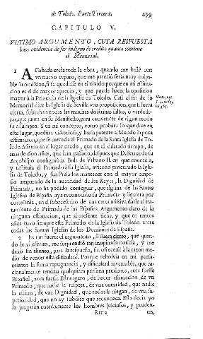 Capitulo V. Vltimo argumento, cuya respuesta...