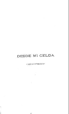 Desde mi celda. Cartas literarias