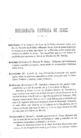 Bibliografía histórica de Jerez