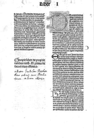 Liber I. De deo