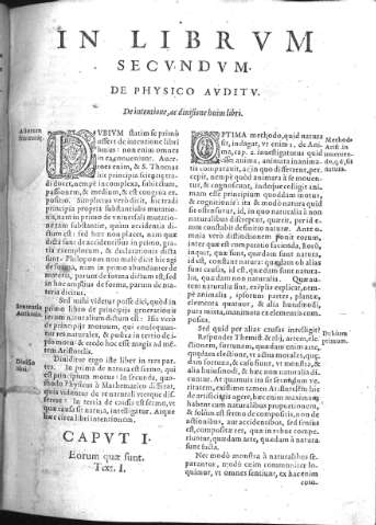 In Librvm Secvndvm de Physico... Capvt I 