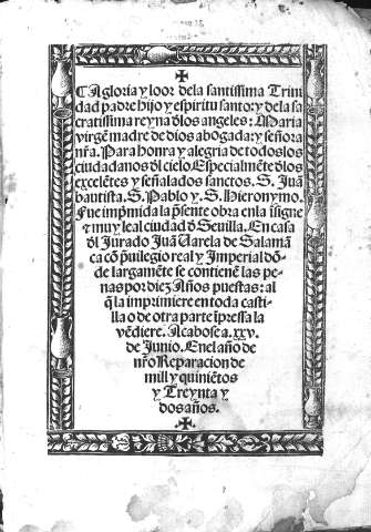 A gloria y loor de la Santísima Trinidad.