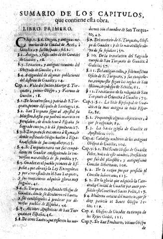 Sumario. Libro primero