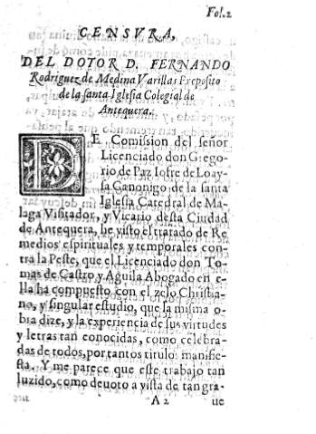 Censura del dotor D. Fernando Rodriguez de Medina Varillas 