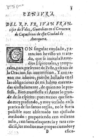 Censura de R.P. Fr. Ivan Francisco de Velez