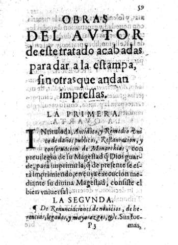 Obras del autor de este tratado acabadas para dar a la estampa, fin otras que andan impressas