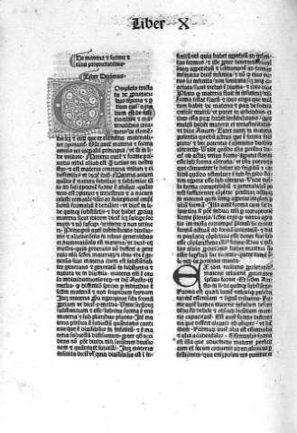 Liber X. De materia et forma