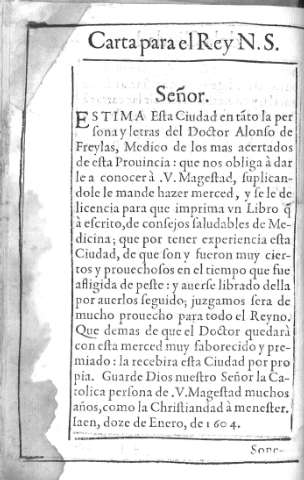Carta para el Rey N. S.