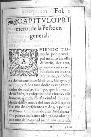 Primera Parte. Capitulo Primero, de la Peste en general