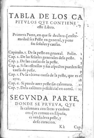 Tabla de los capitvlos que contiene este Libro