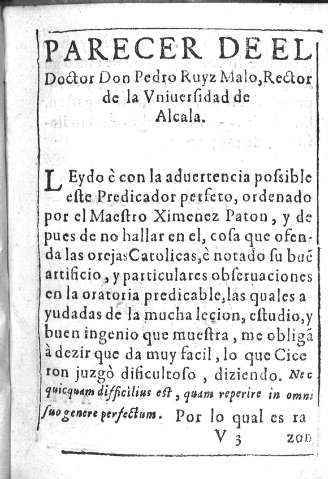 Parecer de el Doctor Don Pedro Ruyz Malo