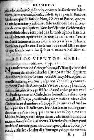 De los vientos meridianos. Cap. 39