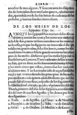 De los meses de los egipcios.