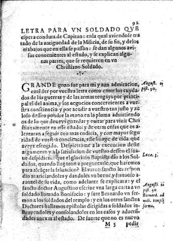 Letra para un soldado ...