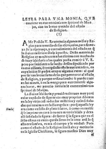 Letra para una monia ...
