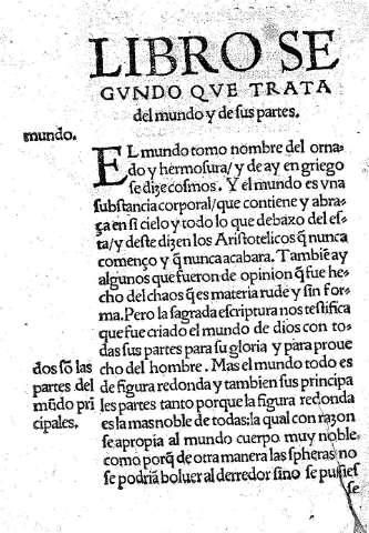 Libro segundo que trata del mundo y de sus partes