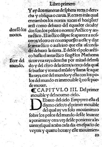 Capitulo III. Del primer movible y del noveno cielo