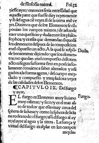 Capitulo IX. Del fuego y ayre