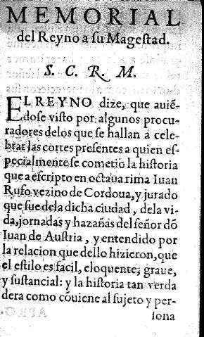 Memorial del Reyno a su Magestad