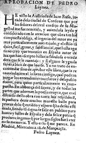 Aprobacion de Pedro Laynez