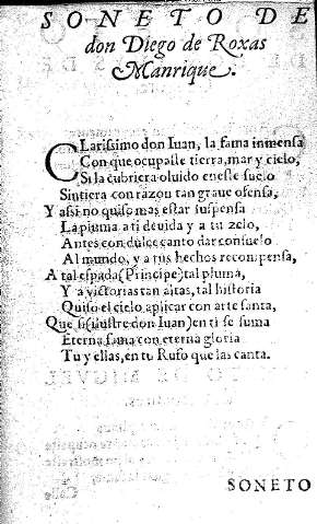 Soneto de don Diego de Roxas Manrique