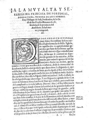 A la muy alta y serenissma princesa de Portogal, Donna Iuana ...