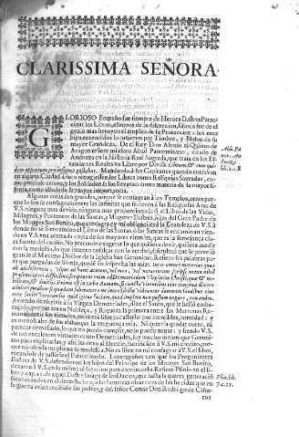 Clarissima señora
