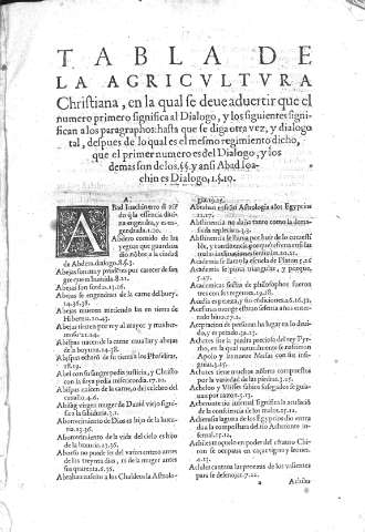 Tabla de la agricvltvra Christiana