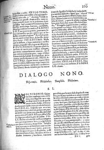 Dialogo nono. Polycronio. Philalethes. Pamphilo. Philotimo     
