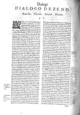 Dialogo dezeno. Philalethes. Polycronio. Pamphilo. Philotimo.     