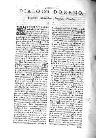 Dialogo dozeno. Polycronio. Philalethes. Pamphilo. Philotimo         