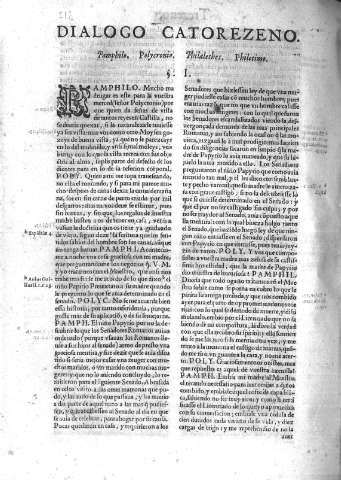 Dialogo catorezeno. Pamphilo. Polycronio. Philalethes. Philotimo.   