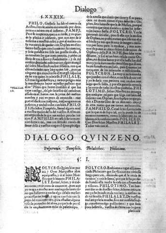 Dialogo qvinzeno. Polycronio. Pamphilo. Philalethes. Philotimo      