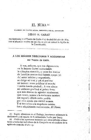 El Numa (tragedia en cuatro actos, refundida por el ciudadano Diego M. Garay)