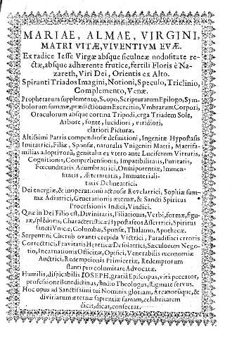 Mariae, almae, virgini, matri vitae, viventium ev ae.