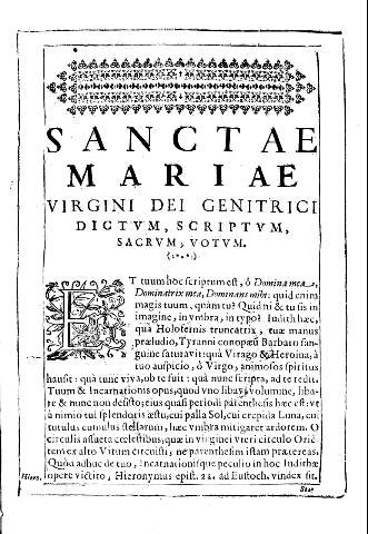 Sanctae Mariae Virgini dei Genitrici dictvm