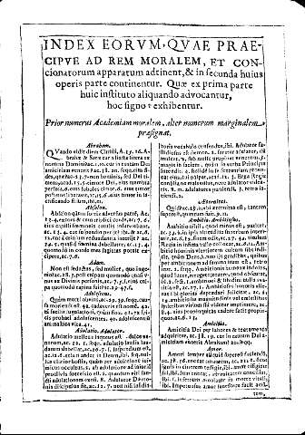 Index eorum qvae praecipve ad rem moralem