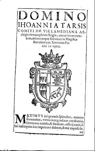 Domino Ihoannia Tarsis comiti de Villamediana