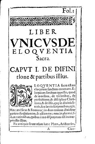 Liber vnicvs de Eloqventia sacra