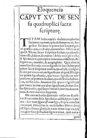 Capvt XV. De sensu quadruplici sacrae scripture