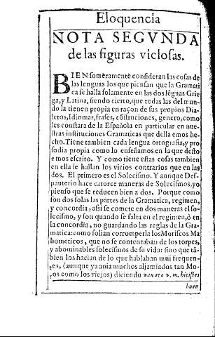Nota segvnda. de las figuras viciosas