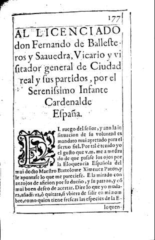 Al licenciado don Fernando de Ballesteros y Saauedra