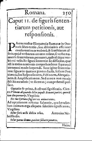 Caput II. de figuris sententiarum petititionis, aut responsionis